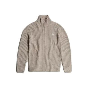 G-STAR RAW Double Collar Knitted Sweater Jacket Knitwear Men's Gray