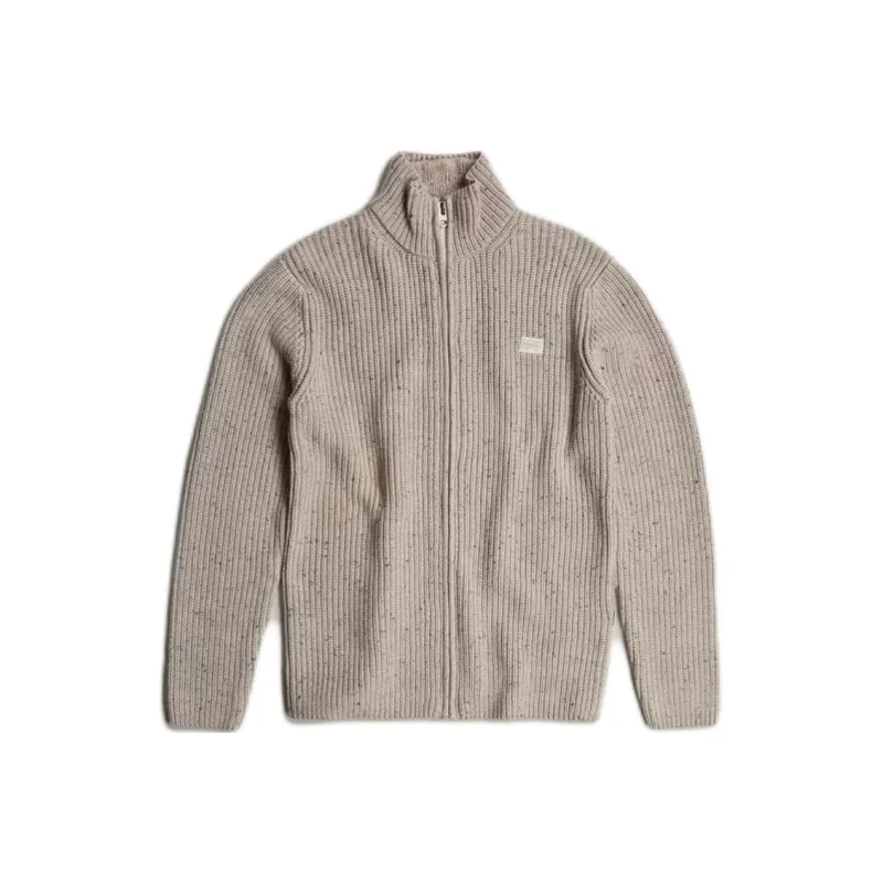 G-STAR RAW Double Collar Knitted Sweater Jacket Knitwear Men's Gray-0