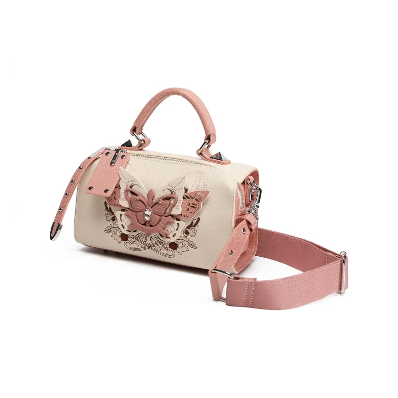 MISS GAIL Synthetic Leather One Shoulder Handbag Regular Women's White & Pink-1