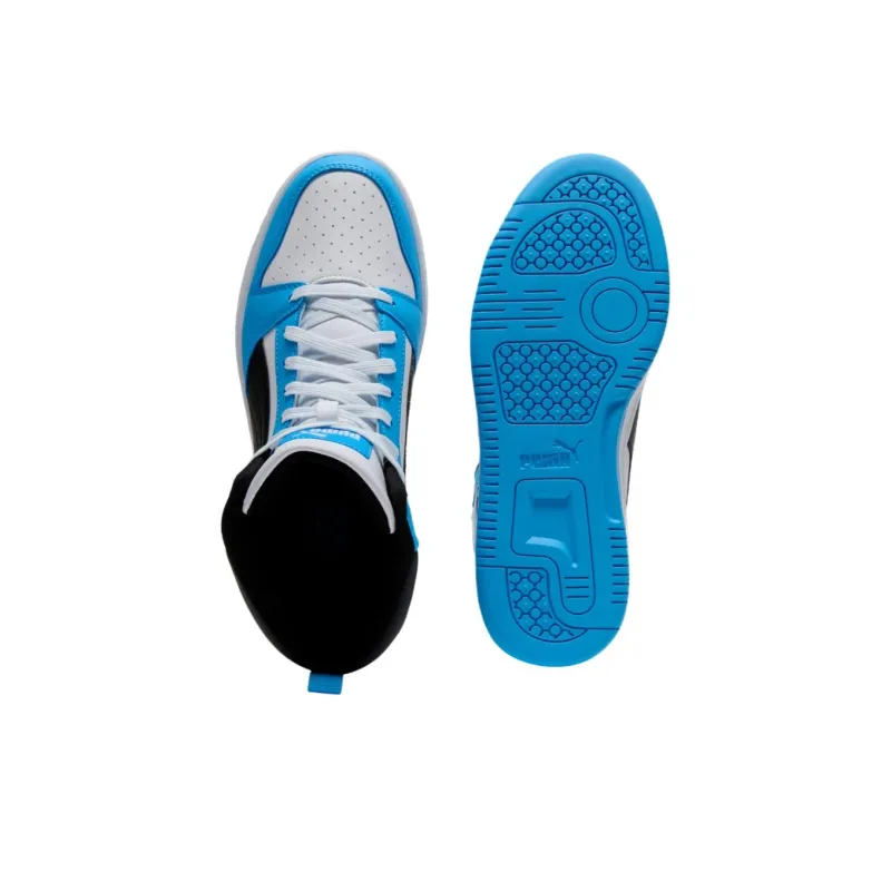 PUMA Rebound V6 Anti Slip Wear Resistant High Top Skateboard Shoes Men's Blue White-2