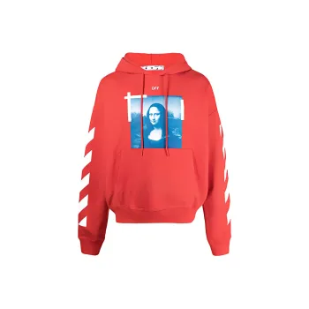 OFF WHITE Mona Lisa White Diag Sleeve Hoodie