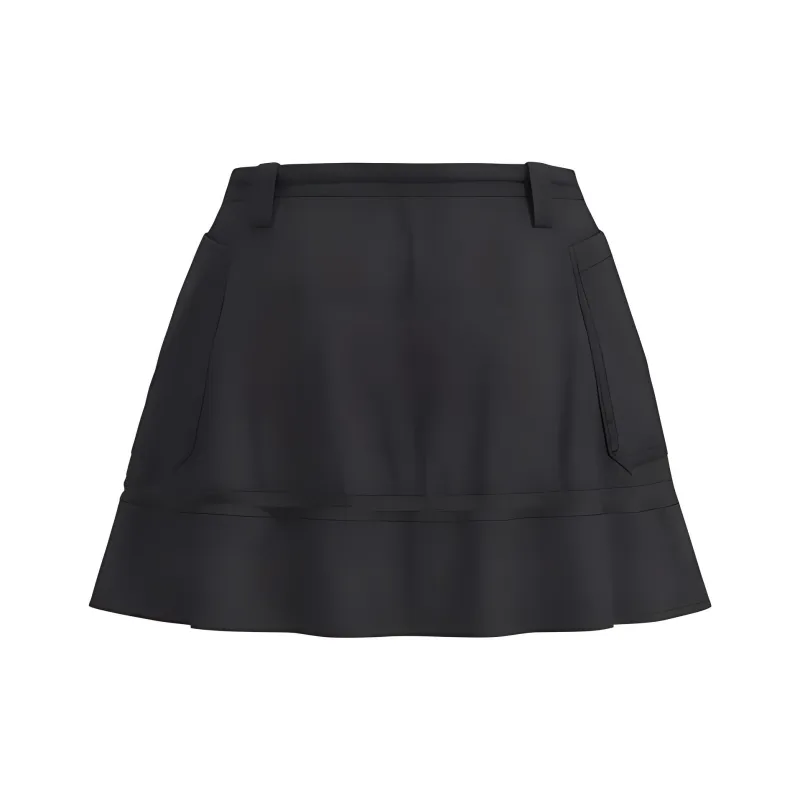URBAN REVIVO Casual Short Skirts Women's Black-1