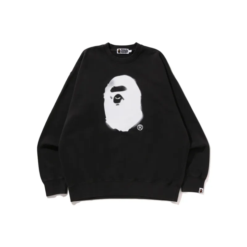 Bape Spray Ape Head Garment Dyed Crewneck-0