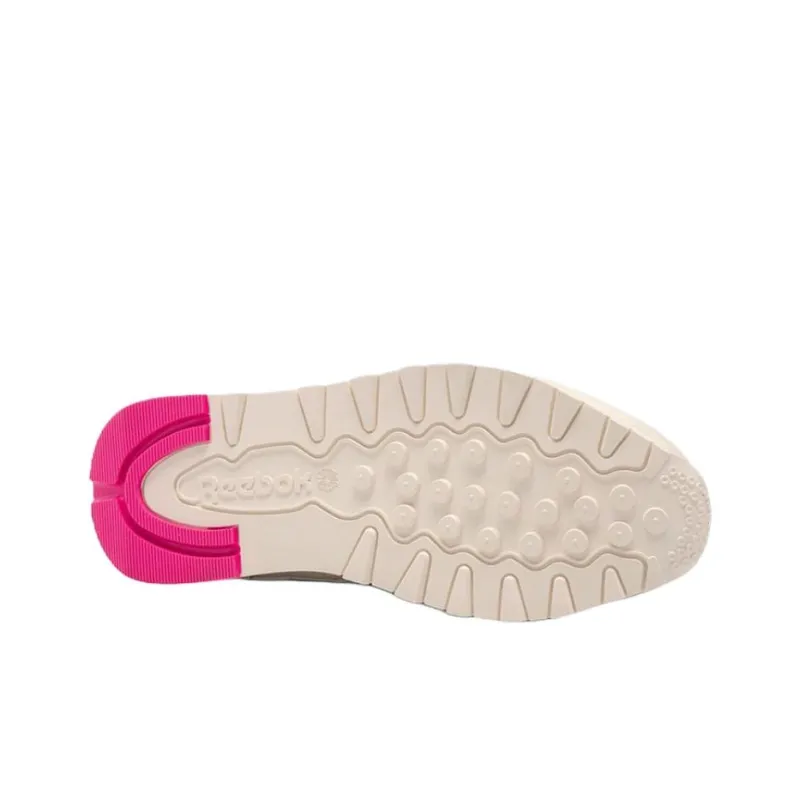 Reebok Classic Leather Anti Slip Wear Resistant Low Top Tennis Shoes Women's White-5