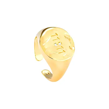 Radiant Sterling Silver With Zircon Rings Women's Gold