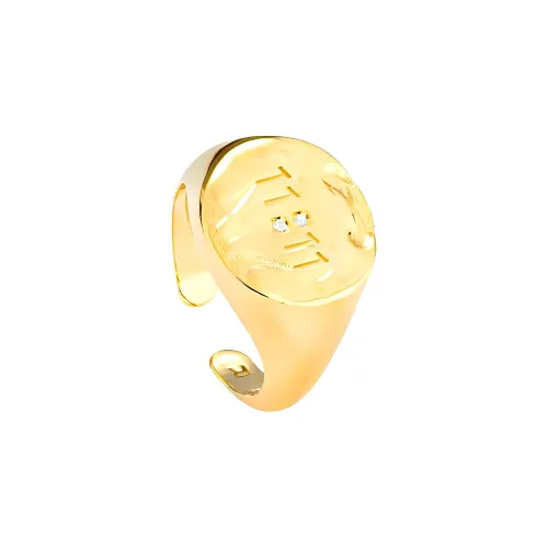 Radiant Sterling Silver With Zircon Rings Women's Gold