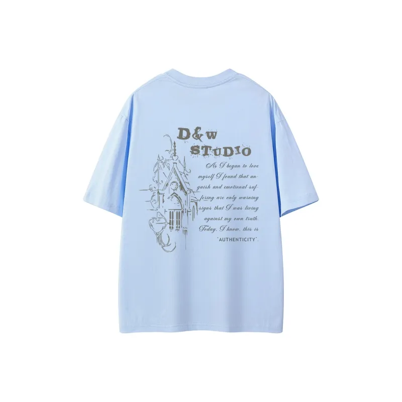 D&W T Shirts Unisex Sky Blue-0