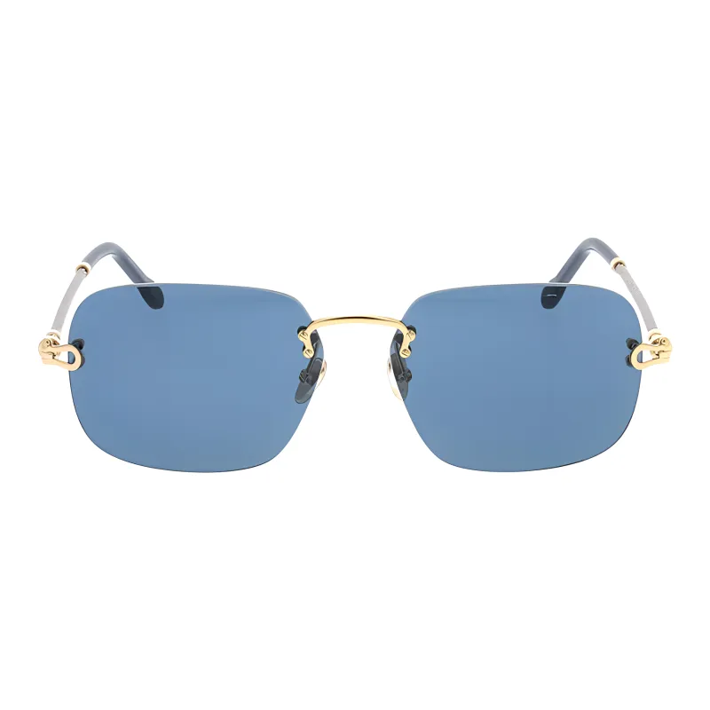 FRED Metal Irregular Shape Sunglasses Unisex Gold/Black-0