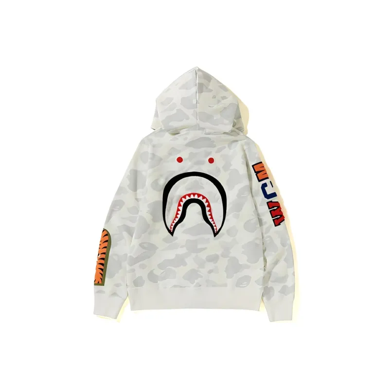 Bape City Camo Embroidery Shark Full Zip Hoodie-0