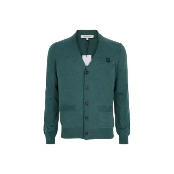 Maison Kitsune Fox Head Patch Knit Cardigan