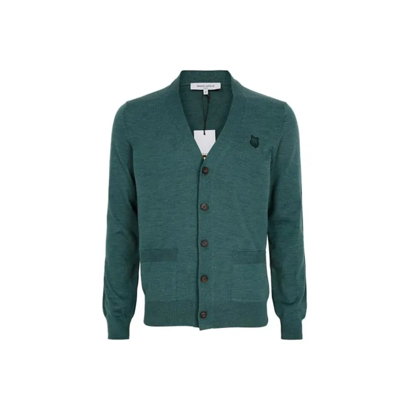 Maison Kitsune Fox Head Patch Knit Cardigan-0