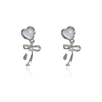 Jin Ruibang Glass Cat Eye Stud Earrings Women's