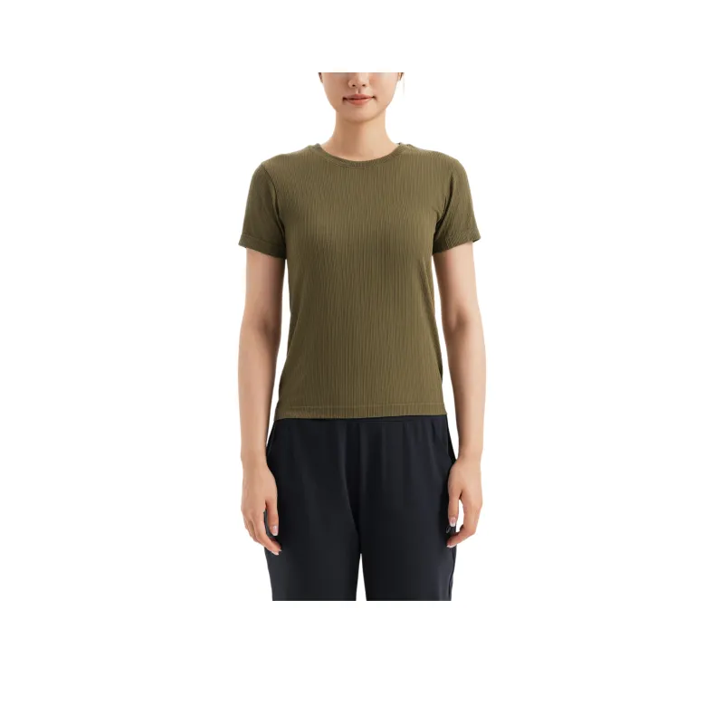 DECATHLON Yoga T Shirt Women's Golden Olive Green-0