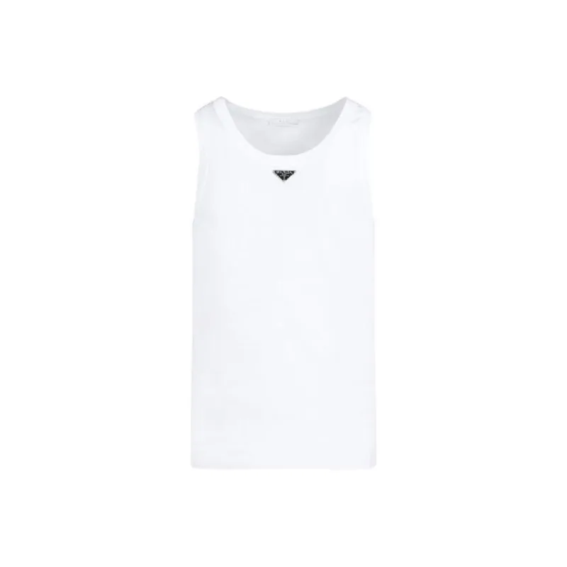 PRADA Triangle Logo Crewneck Tank Top-0