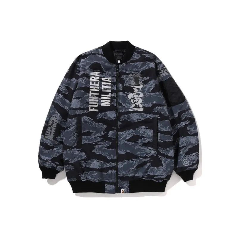 Bape Tiger Camo Long MA 1 Jacket-2