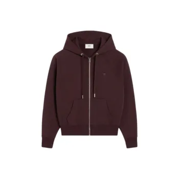 AMIPARIS Paris Ami De Coeur Logo Embroidered Zipped Hoodie