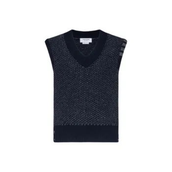 THOM BROWNE 4 Bar Textured knit Vest