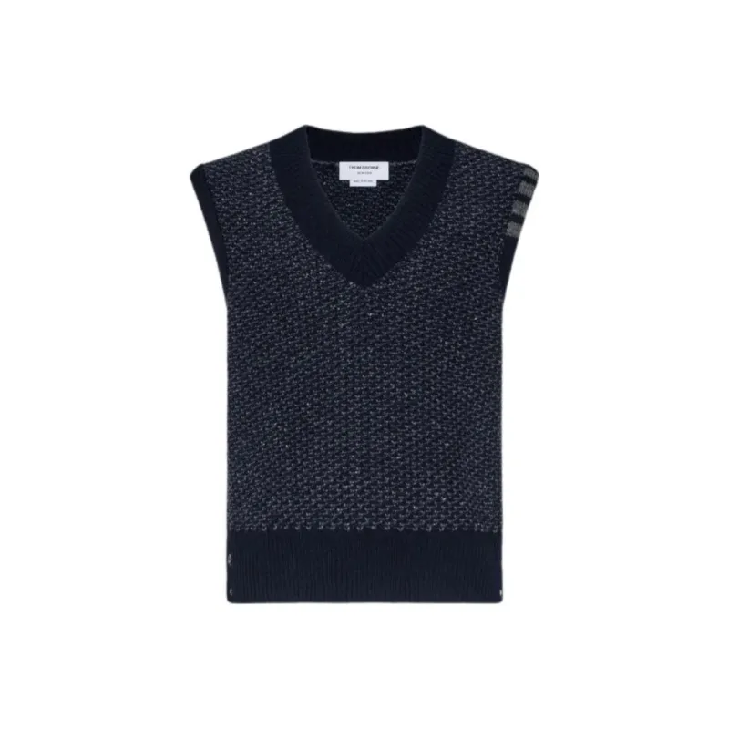 THOM BROWNE 4 Bar Textured knit Vest-0