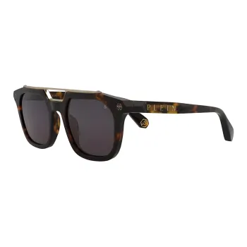 PHILIPP PLEIN Titanium Rectangular Sunglasses Men's Tortoiseshell