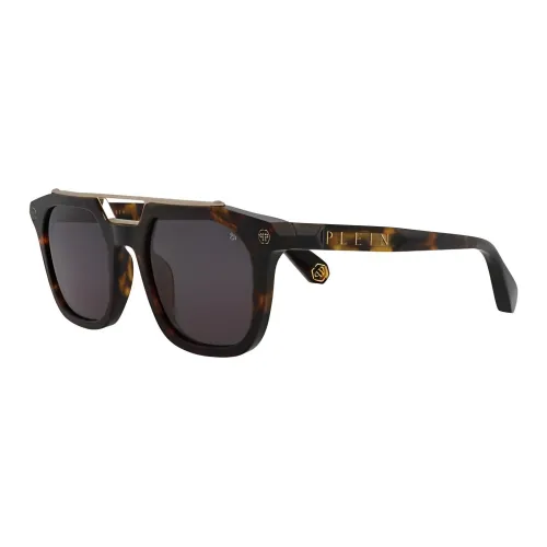 PHILIPP PLEIN Titanium Rectangular Sunglasses Men's Tortoiseshell