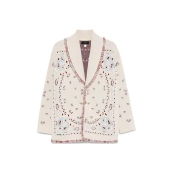 Alanui Bandana Jacquard Fringed Detail Cardigan