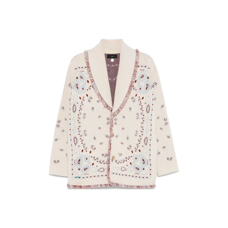 Alanui Bandana Jacquard Fringed Detail Cardigan-0