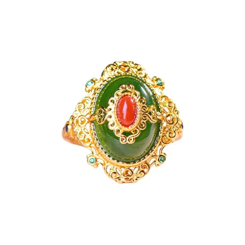 Jade Ink Love Hetian Jade Rings Jasper Women's