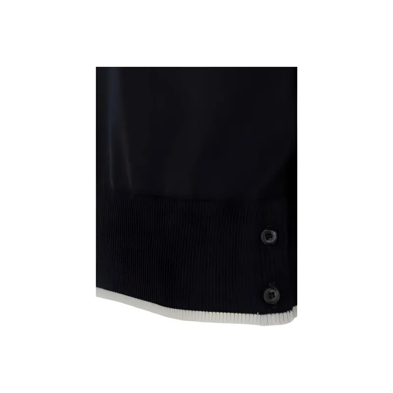 THOM BROWNE Stripe Detailed Short Sleeved Knitted Jumper-3