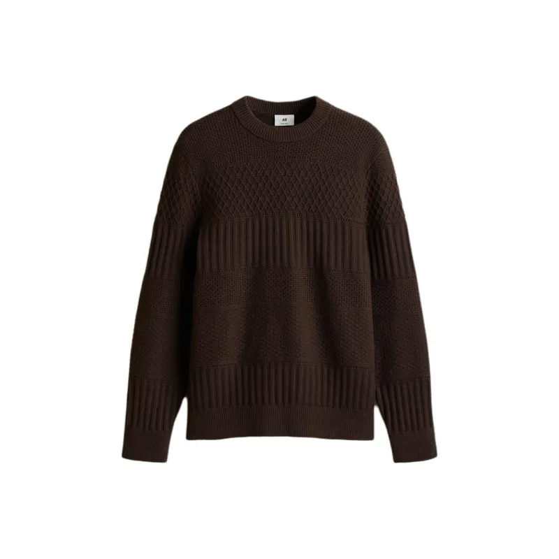 H&M Knitwear Men Dark Brown-0