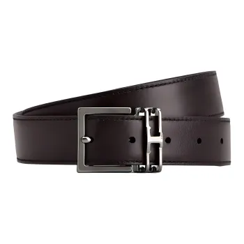 TOD'S Logo Emblem, Pin Buckle Leather Belts Men's Brown Width 3cm