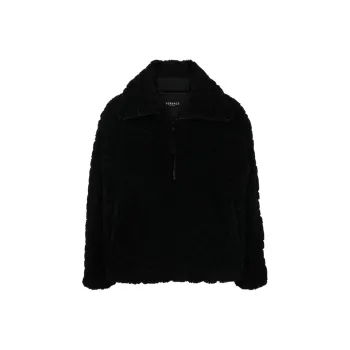VERSACE Faux Fur Half Zip Jacket