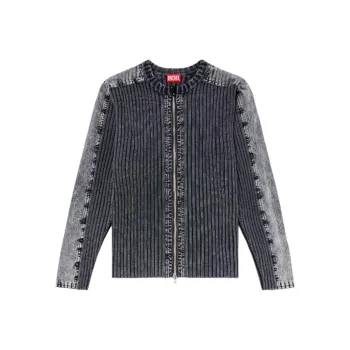 DIESEL K Matty Contrast Panel Zip Up Cardigan
