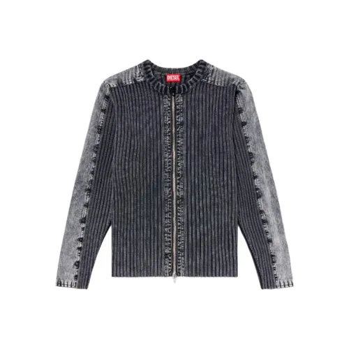 DIESEL K Matty Contrast Panel Zip Up Cardigan