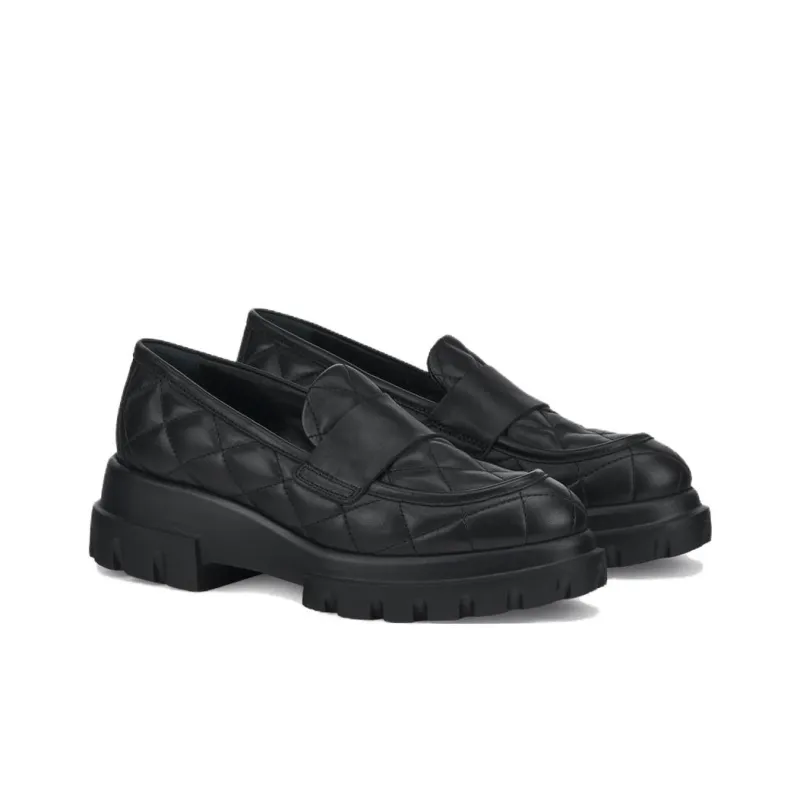 AGL CELESTE MATELASSE Loafers 6cm Women's Black-1