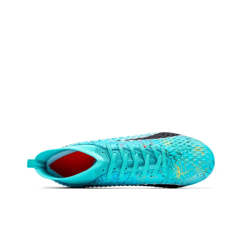 QIUTEXIONG FG Rubber Long Studs TF Rubber Broken Studs Soft Ground Firm Ground Slip Resistant Soccer Shoes Unisex-37