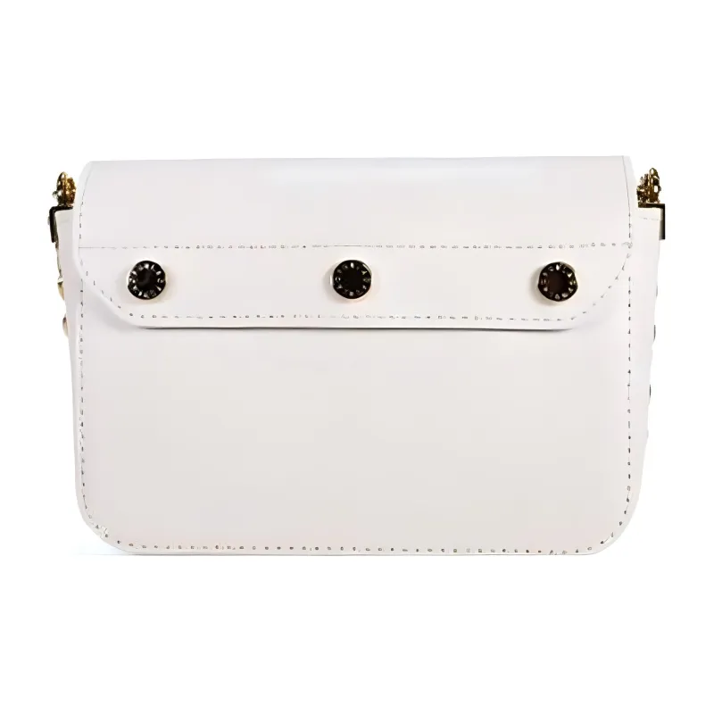 Furla Metropolis Collection Calfskin Small Square Bag Pig Nose Shoulder Bag Crossbody Bag Small Size Women's White-3