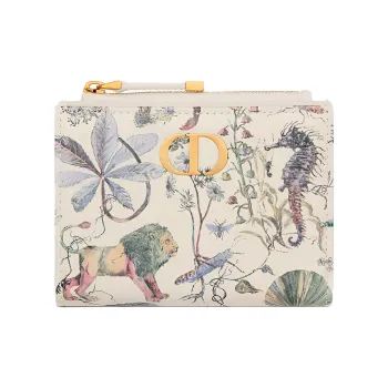 DIOR Caro Calfskin Wallet Women's Latte