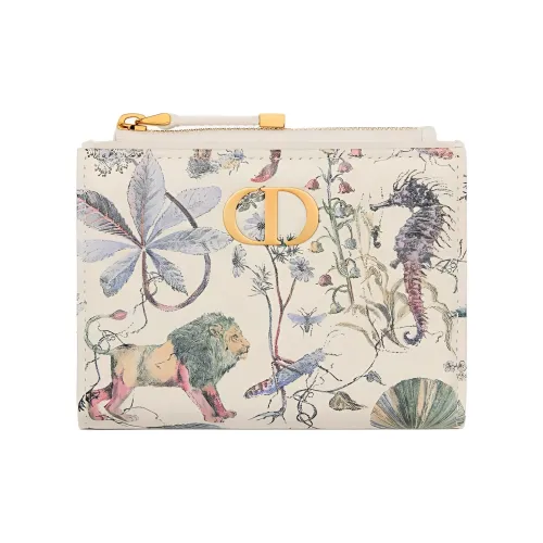 DIOR Caro Calfskin Wallet Women's Latte