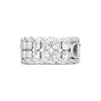 DIOR Crystal, Metal, Palladium Plated Rings Women's Silver
