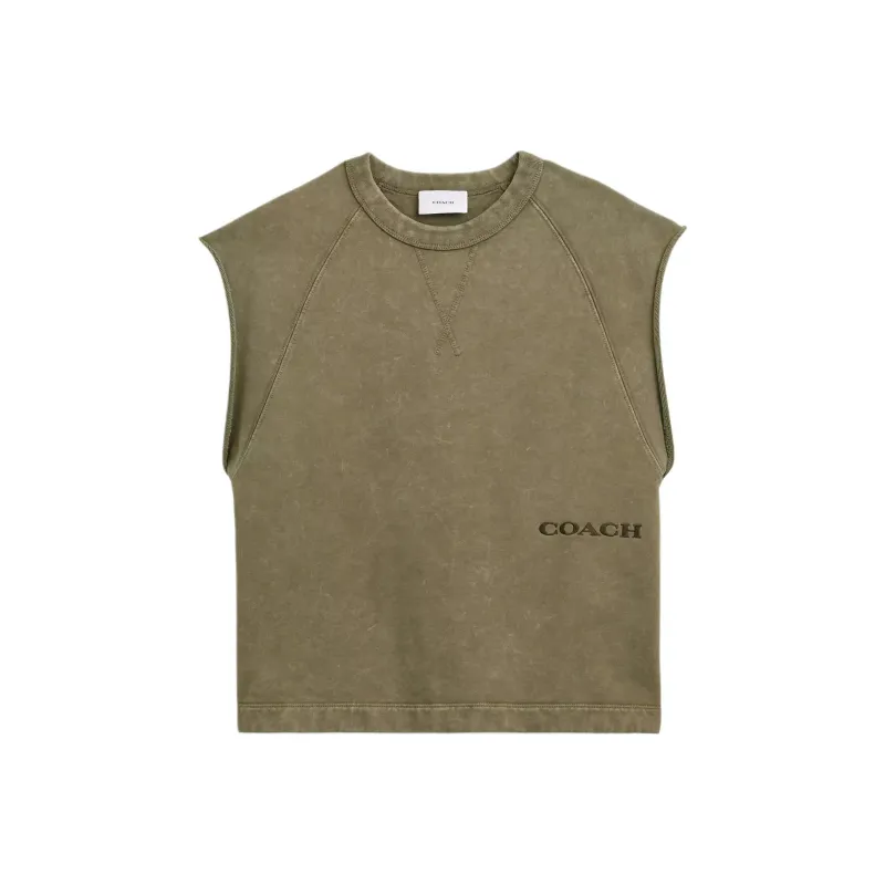 COACH Tank Tops Men Green-0