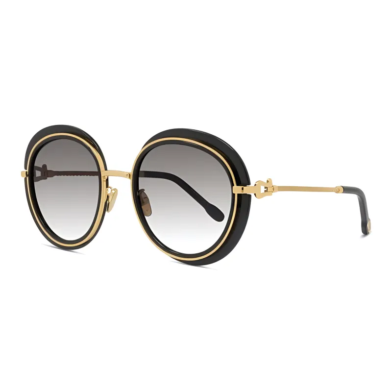 FRED Metal Irregular Shape Sunglasses Unisex Gold/Black-0
