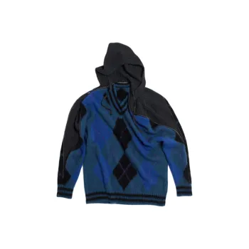 Y/Project Argyle Knit Hooded Jumper