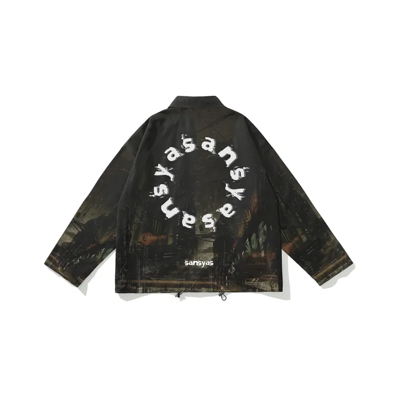 SANSYAS FW22 Loose Fit Jacket Unisex Black-0