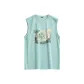 [100% cotton]Aqua Green (Painting of A Crane)