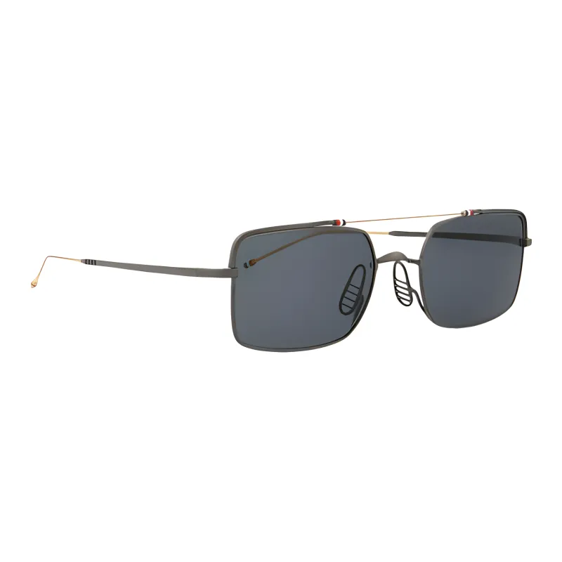 THOM BROWNE· Plate Frame Aviator Sunglasses Men's Black-1