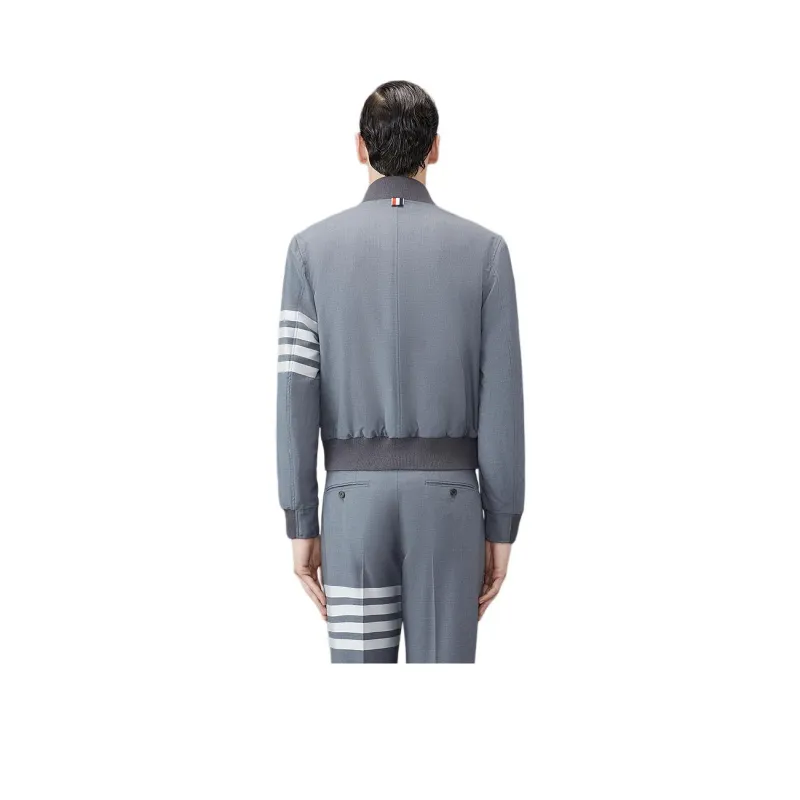 THOM BROWNE 4-Bar Zipped Bomber Jacket-0