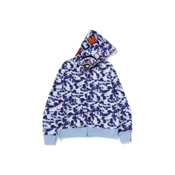 A BATHING APE Separate Shark Full Zip Hoodie 'Blue'
