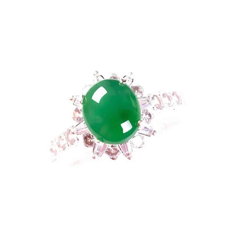 Execute The Blessing Ice Type Jadeite Rings Unisex-0