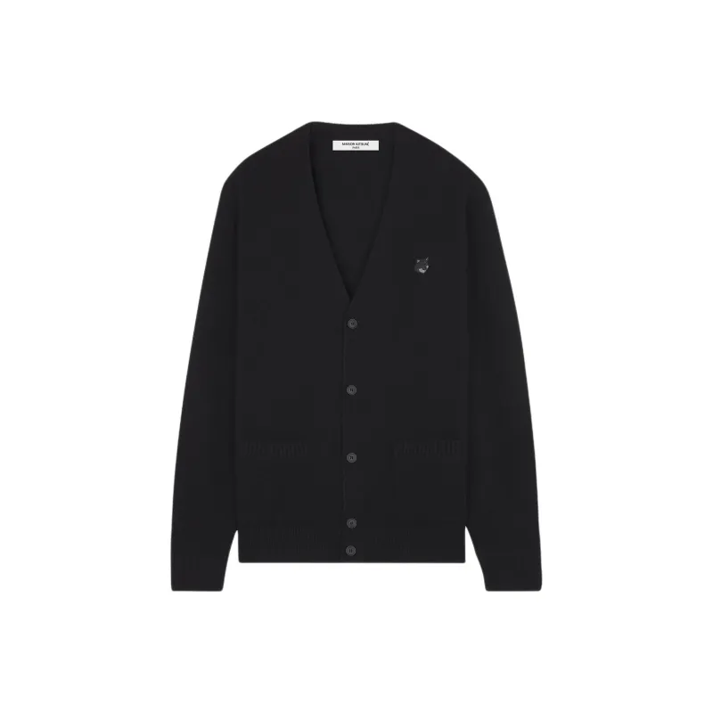 Maison Kitsune Bold Fox Head Patch Button Up Cardigan-0