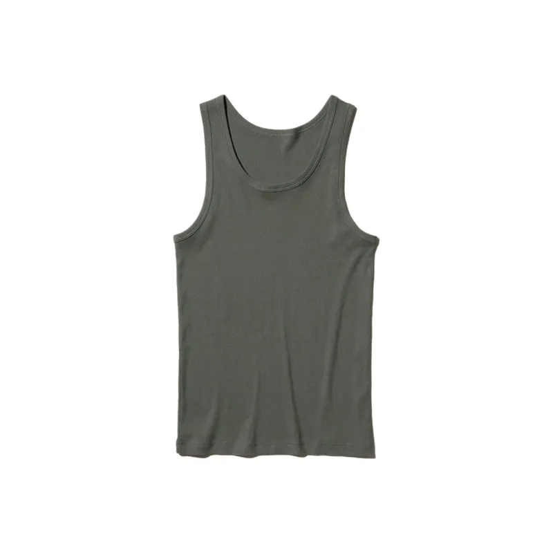 UNIQLO Tank Tops Unisex Dark Olive-0